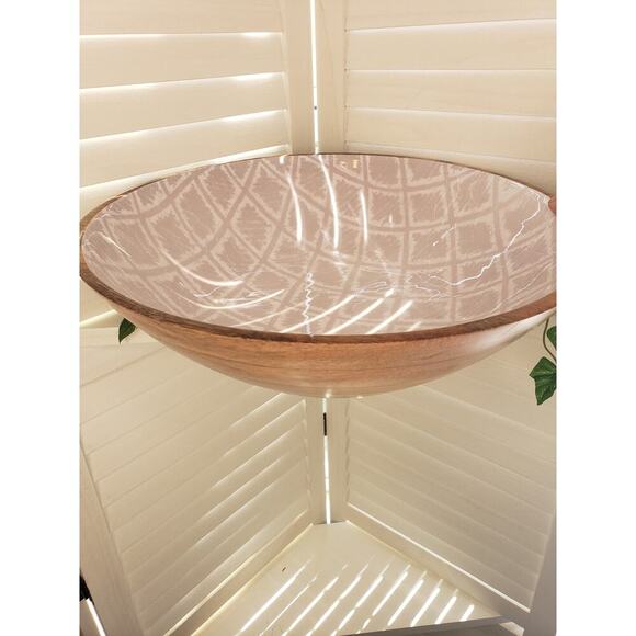 WOOD AND ACRYLIC DECORATIVE BOWL - Picture 2 of 5